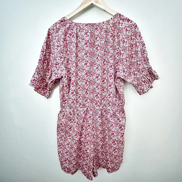 J. CREW x LIBERTY FABRICS | Ditsy Red White Floral Button Down Romper | Medium - Picture 8 of 11